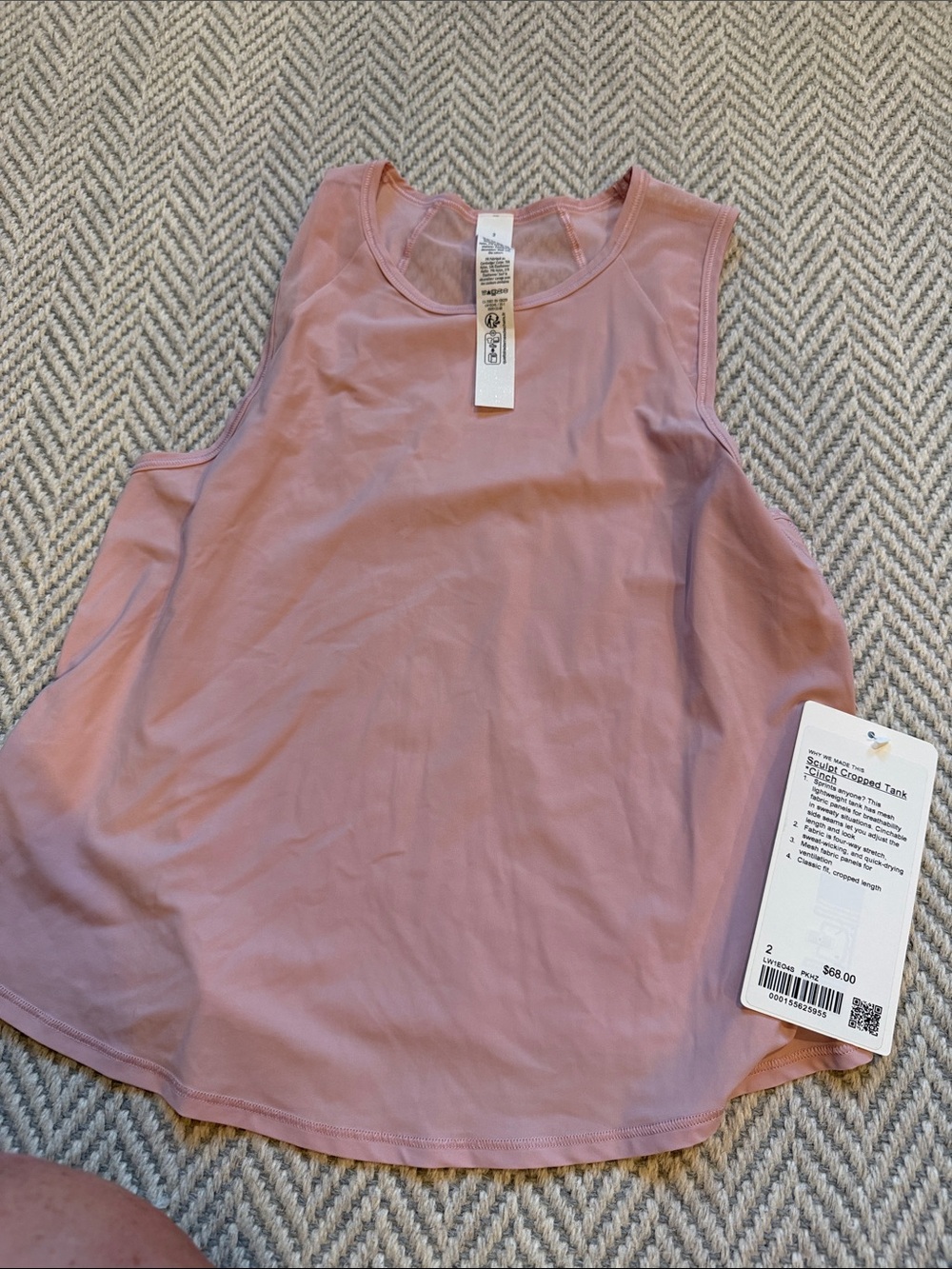 Lululemon Sleeveless Scoop Tank Top — Dusty Pink